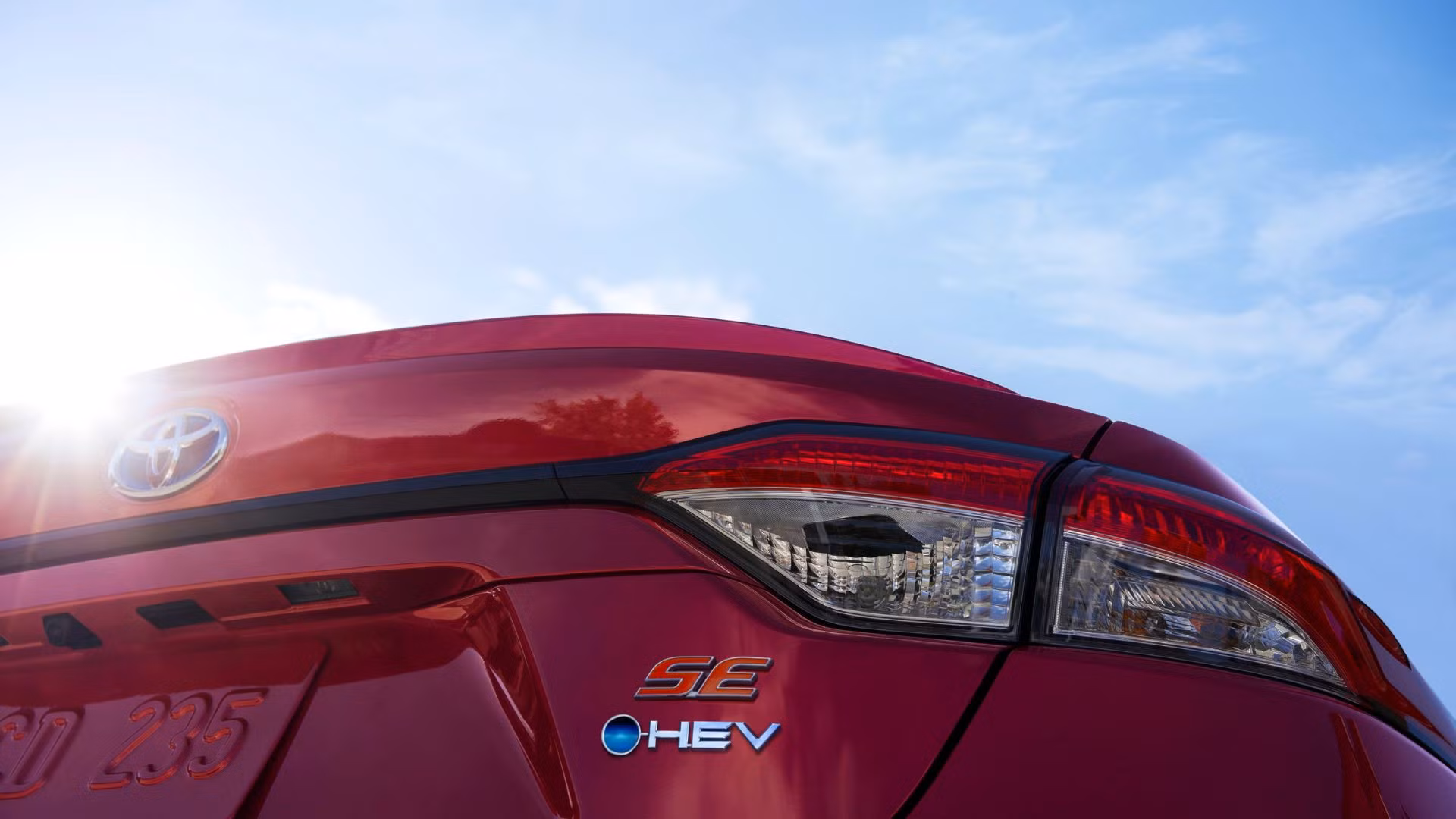 Close-up of Toyota Corolla Hybrid badge