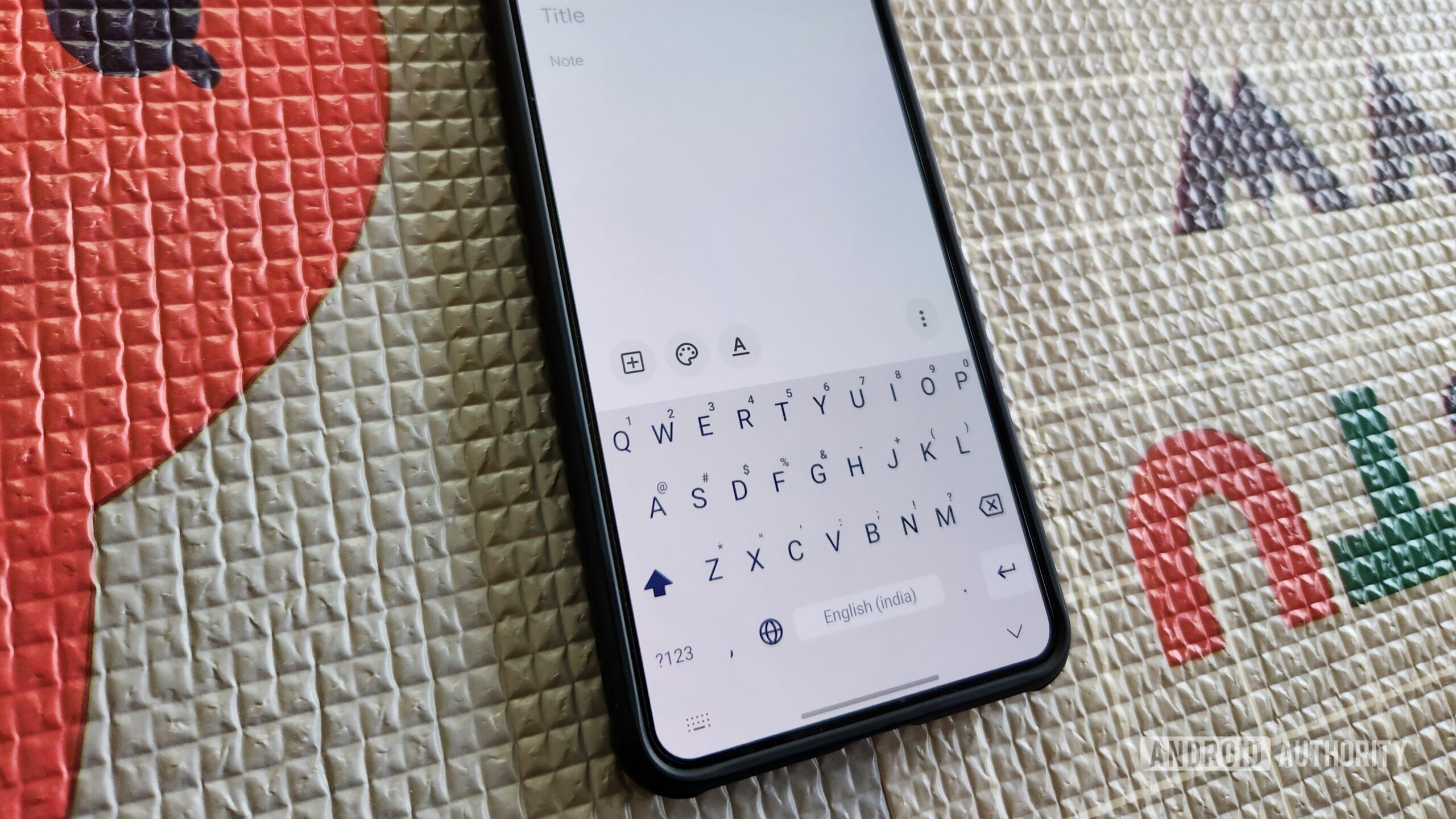 Android phone displaying Simple Keyboard app