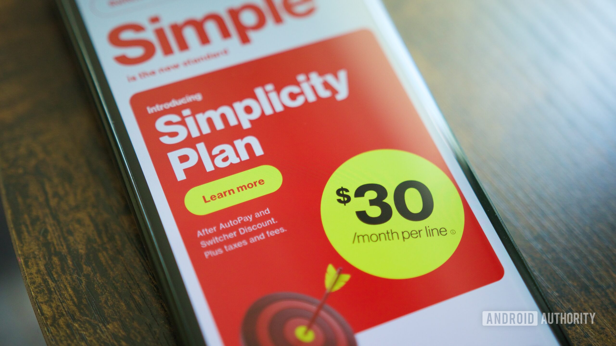 The Verizon website advertising the new Verizon Simplicity plan.