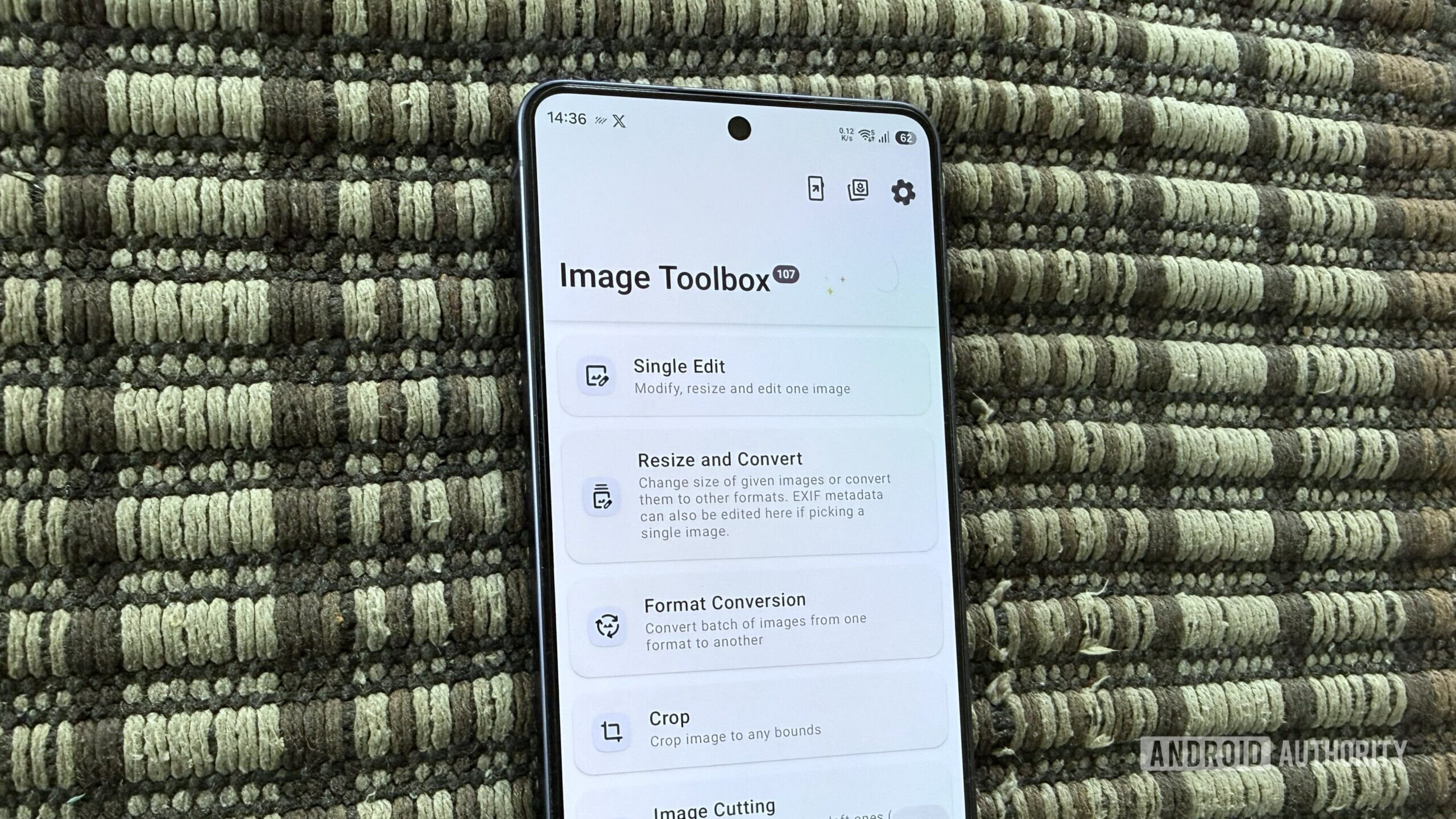 Android phone showing Image Toolbox app