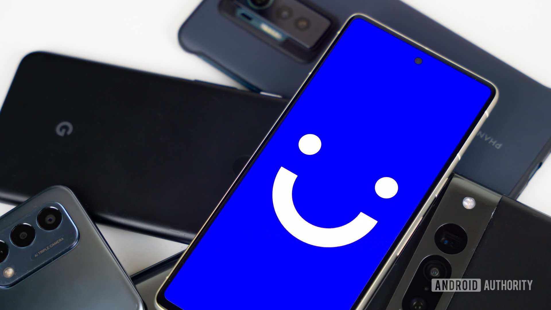 Visible carrier logo on smartphone.