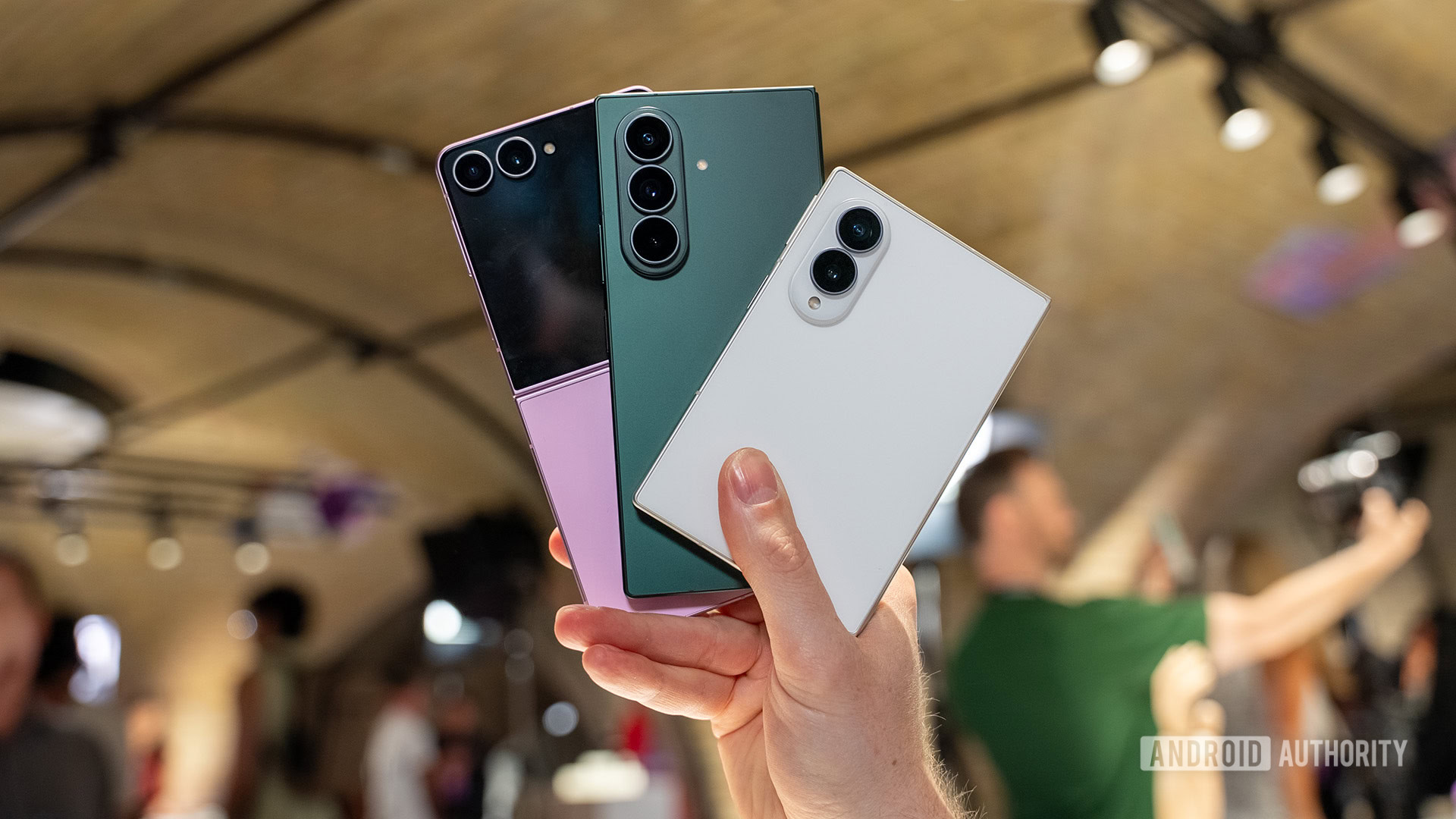 Holding the Galaxy Fold and Flip models