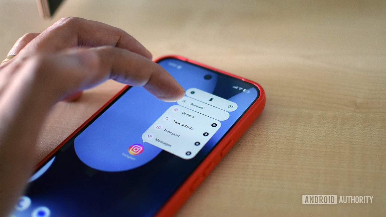 Someone deleting a social app from a home screen on Android.