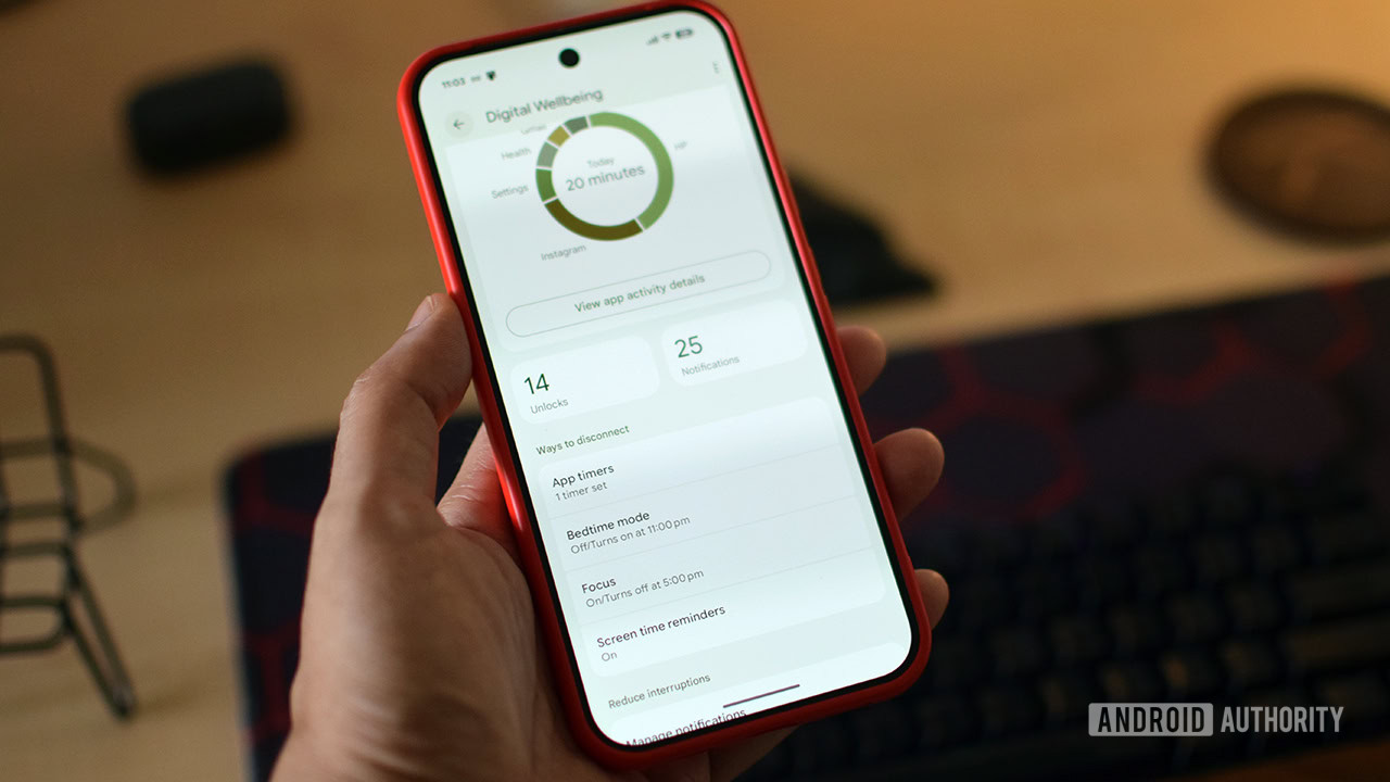 Digital Wellbeing page on an Android phone.