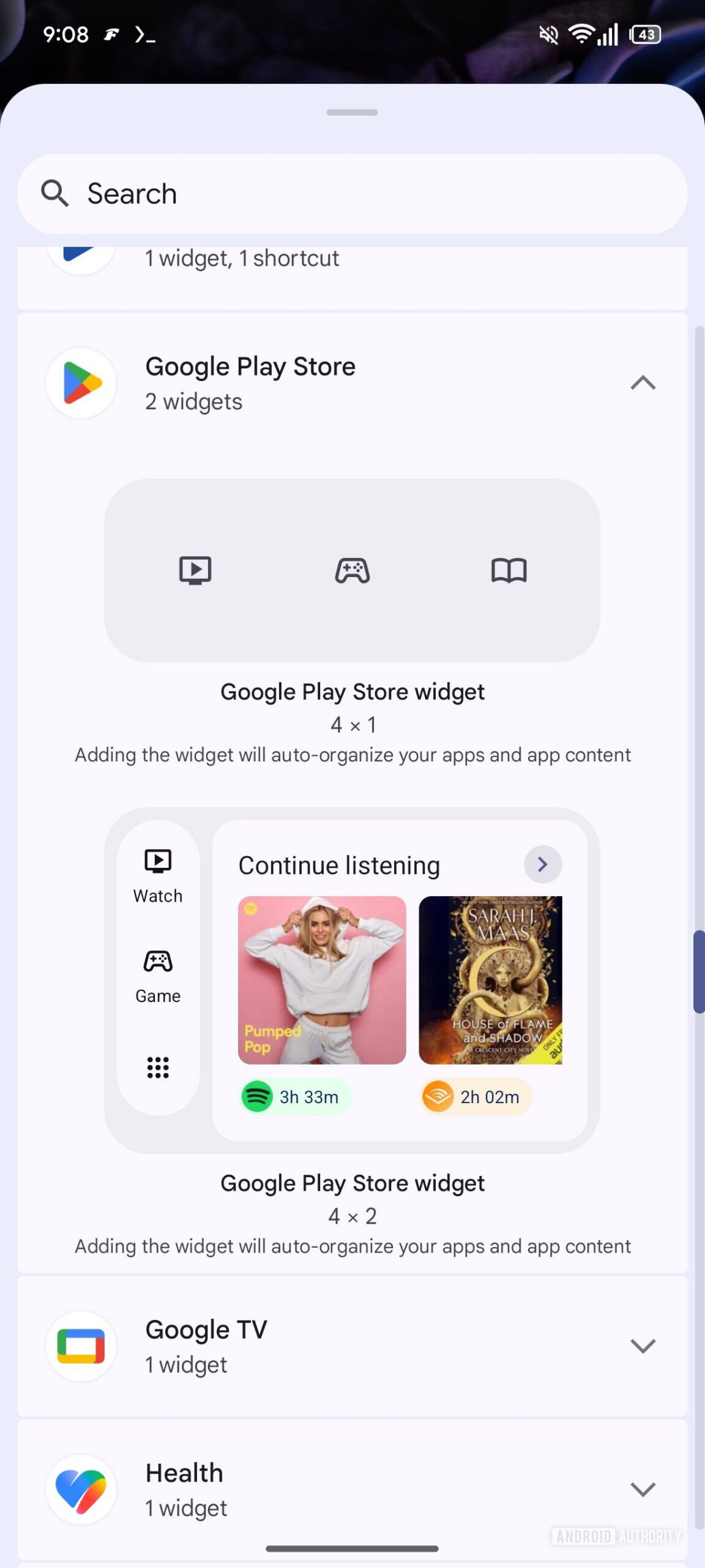 play store collections widgets 1
