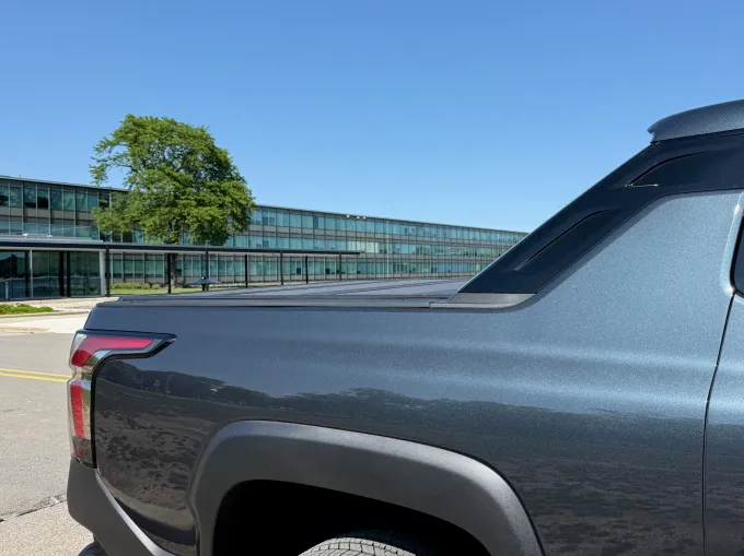 A view of the bed of the Silverado EV.