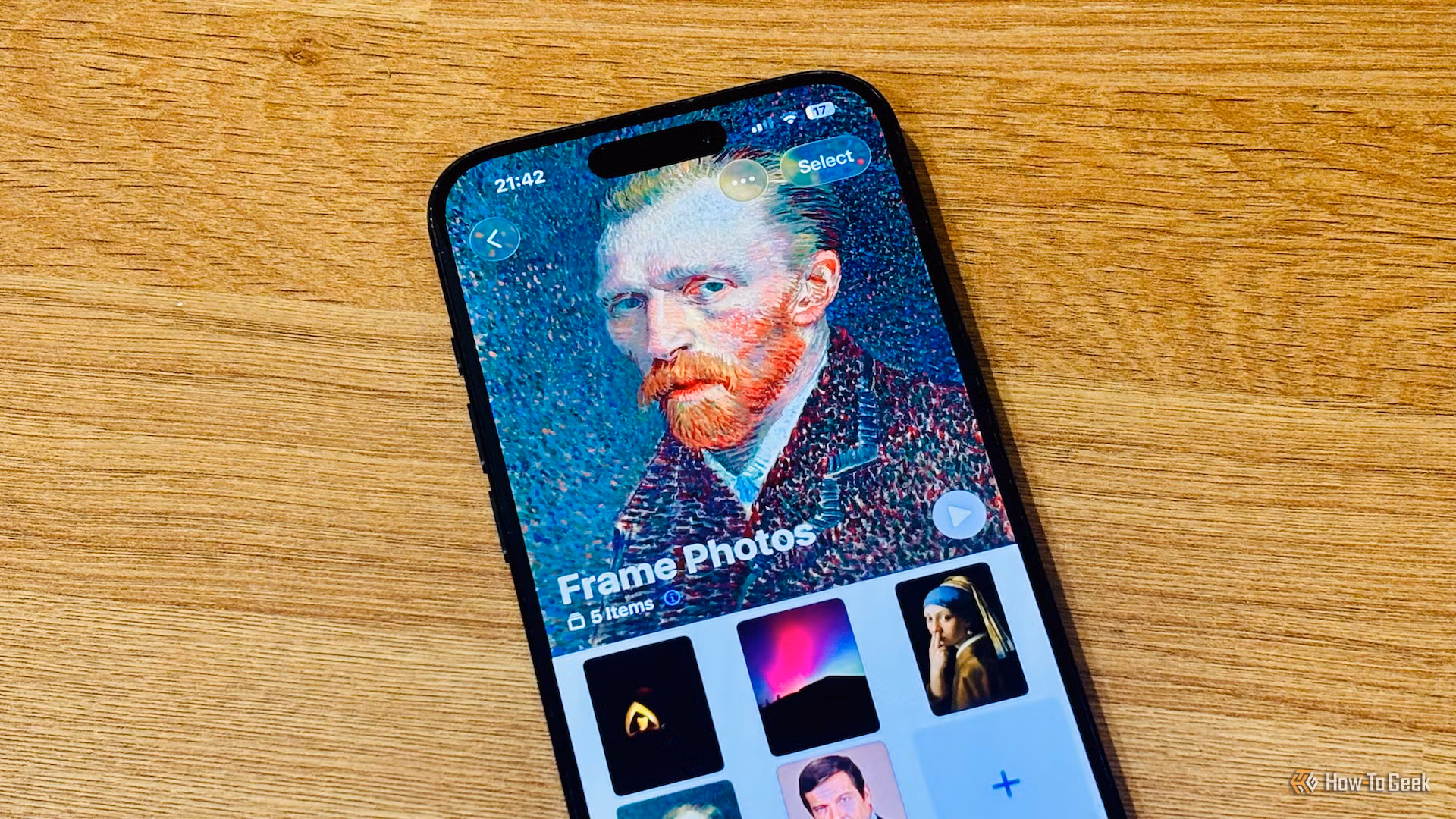 A shared album on an iPhone called Frame Photos.