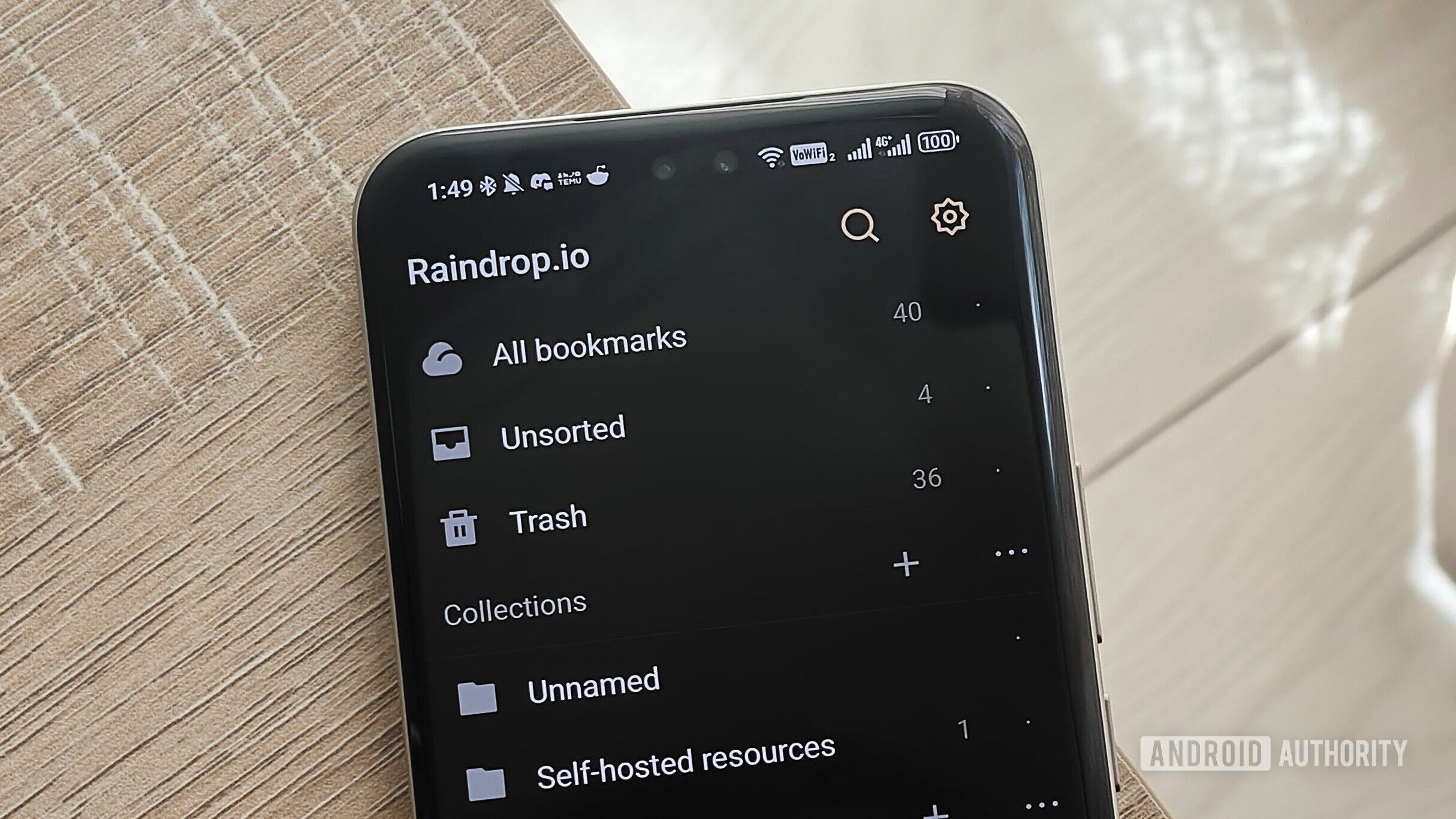 Raindrop app on an Android phone.
