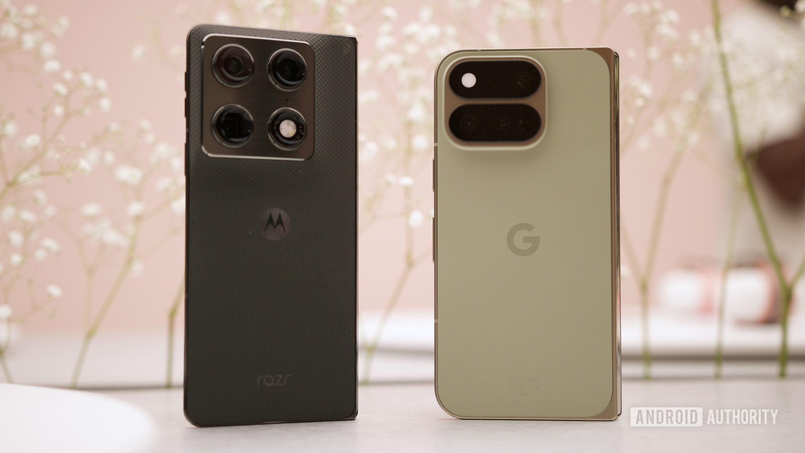 Motorola Razr Fold and Google Pixel 11 Pro Fold next to each other.