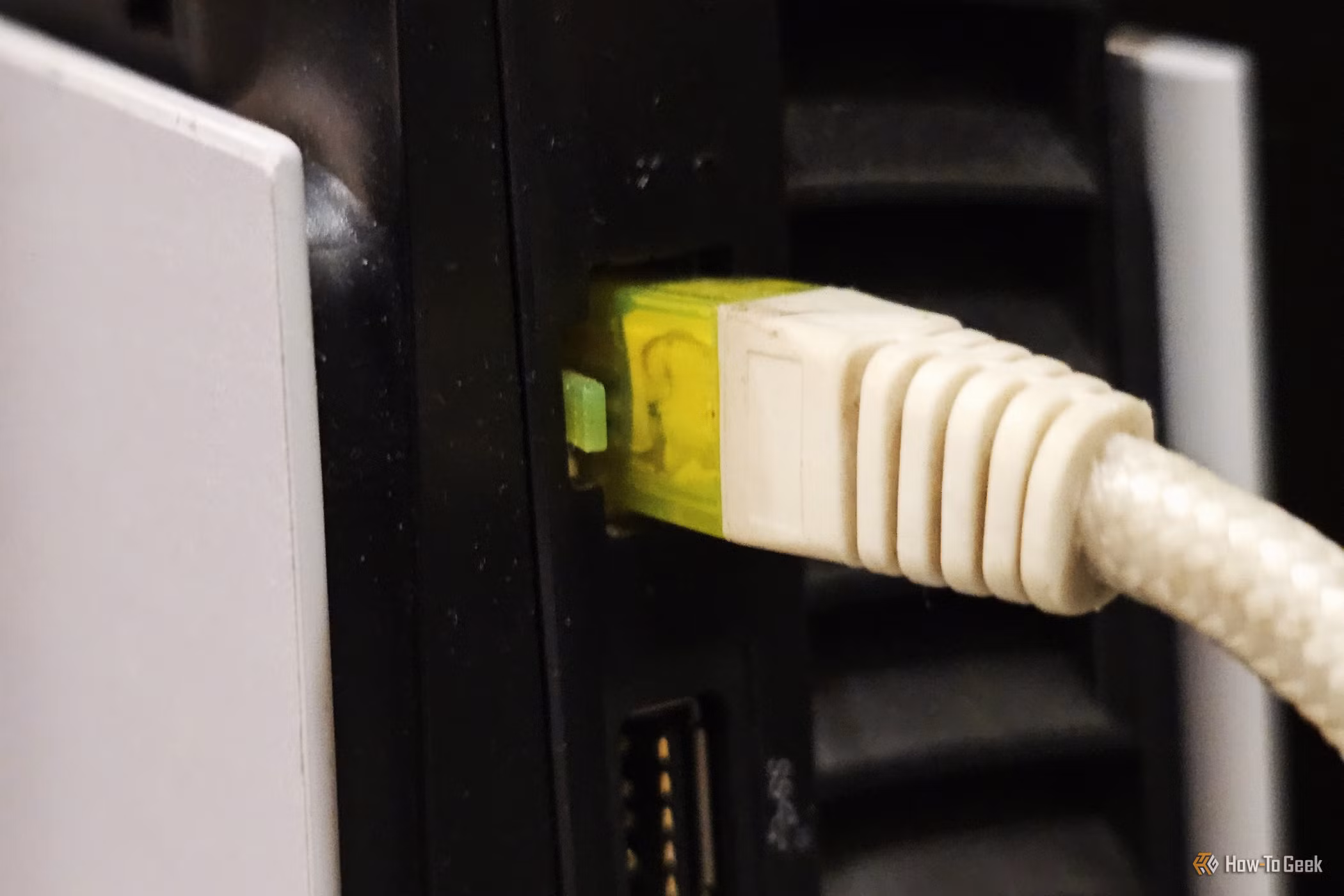 LAN cable going into a PS5